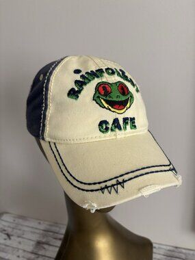 Rainforest Cafe Distressed Youth Kids Baseball Cap Hat Adjustable Frog